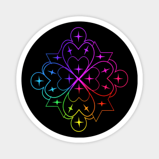 Single heart rainbow mandala Magnet